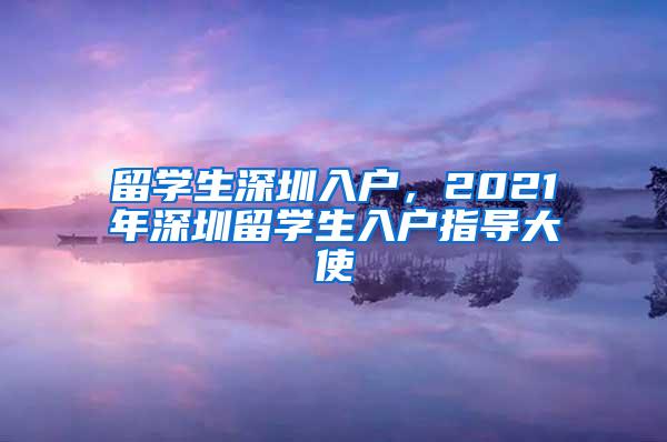 留学生深圳入户，2021年深圳留学生入户指导大使