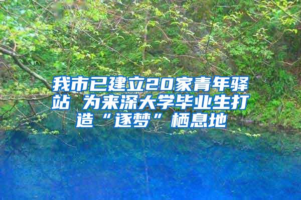 我市已建立20家青年驿站 为来深大学毕业生打造“逐梦”栖息地