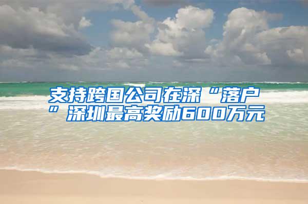 支持跨国公司在深“落户”深圳最高奖励600万元