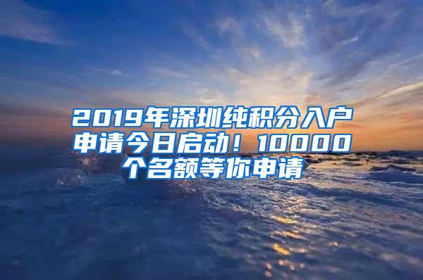 2019年深圳纯积分入户申请今日启动！10000个名额等你申请