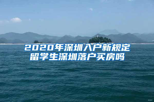 2020年深圳入户新规定留学生深圳落户买房吗