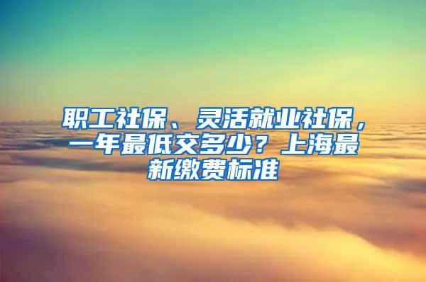 职工社保、灵活就业社保，一年最低交多少？上海最新缴费标准