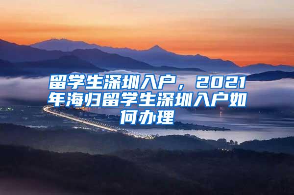 留学生深圳入户，2021年海归留学生深圳入户如何办理