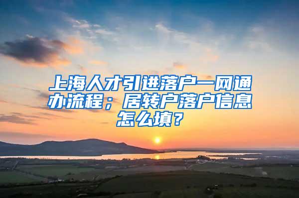 上海人才引进落户一网通办流程；居转户落户信息怎么填？