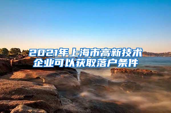 2021年上海市高新技术企业可以获取落户条件