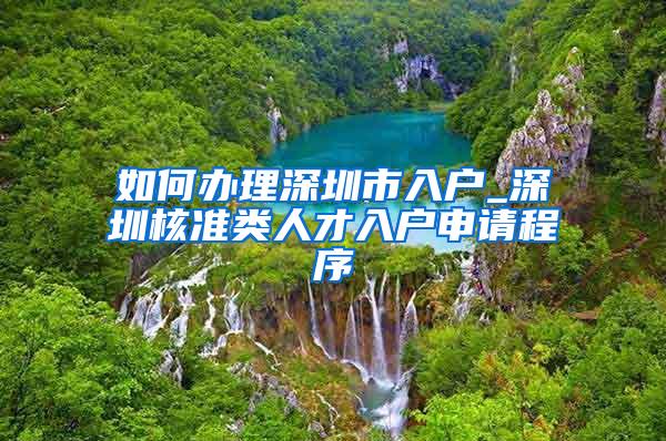 如何办理深圳市入户_深圳核准类人才入户申请程序