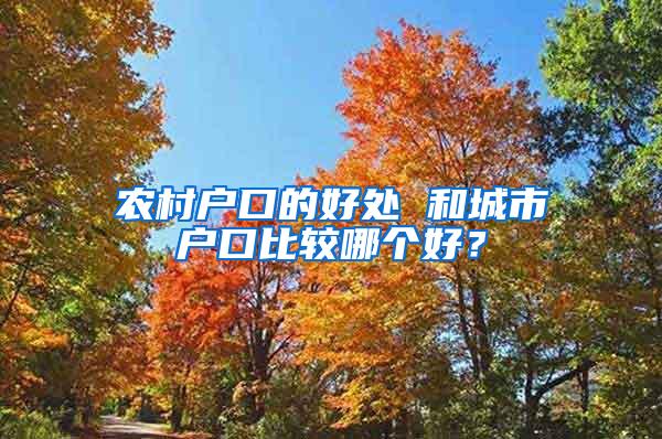 农村户口的好处 和城市户口比较哪个好？