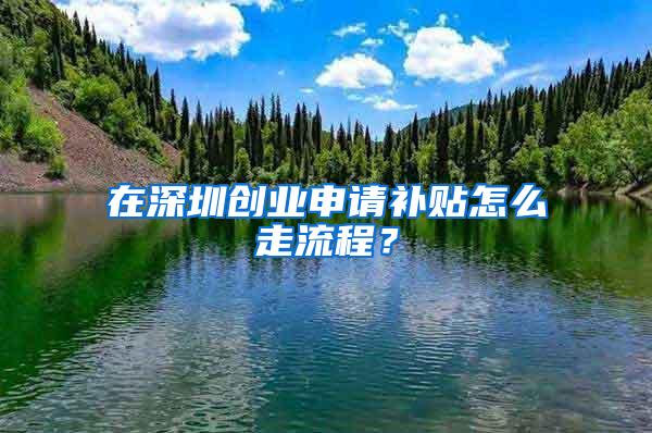 在深圳创业申请补贴怎么走流程？