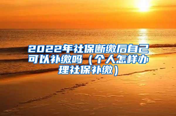 2022年社保断缴后自己可以补缴吗（个人怎样办理社保补缴）