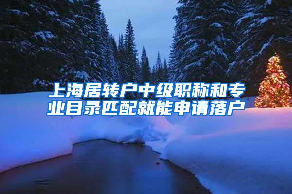 上海居转户中级职称和专业目录匹配就能申请落户