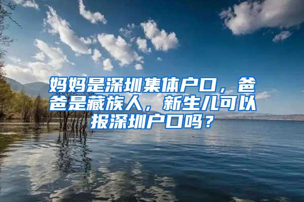 妈妈是深圳集体户口，爸爸是藏族人，新生儿可以报深圳户口吗？