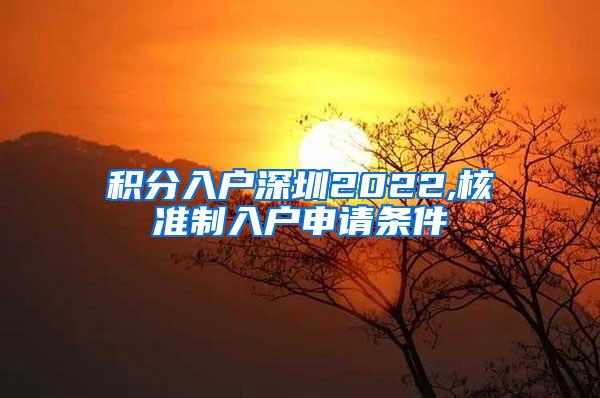 积分入户深圳2022,核准制入户申请条件