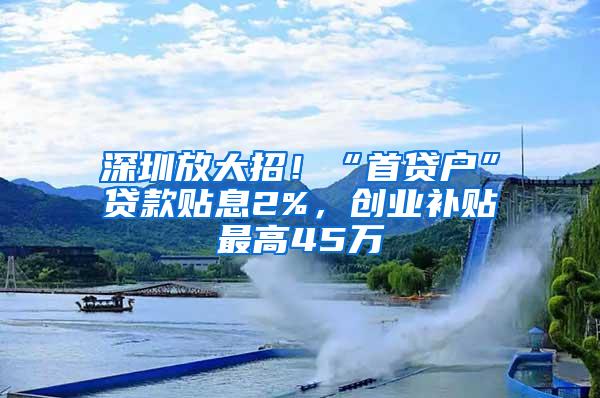 深圳放大招！“首贷户”贷款贴息2%，创业补贴最高45万