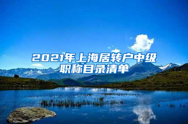 2021年上海居转户中级职称目录清单