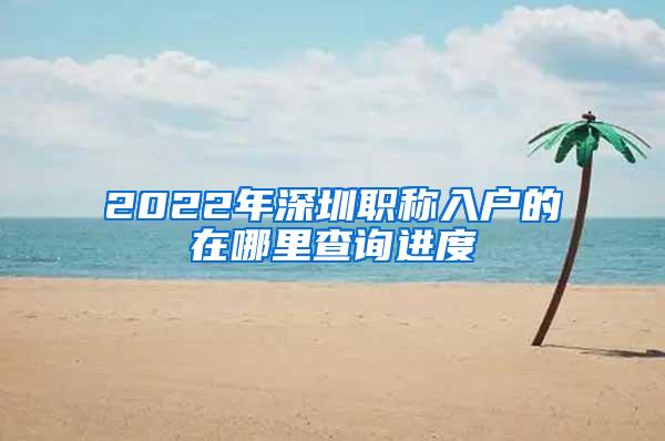 2022年深圳职称入户的在哪里查询进度