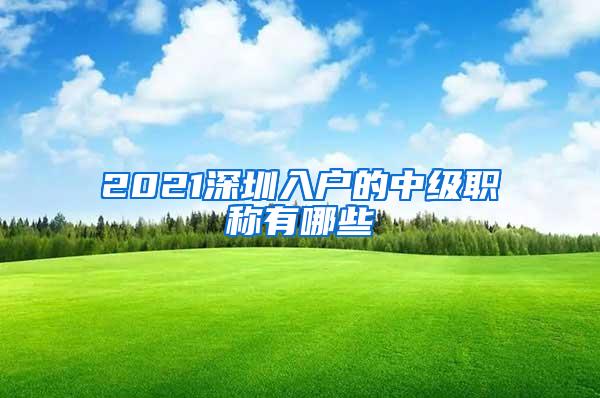 2021深圳入户的中级职称有哪些