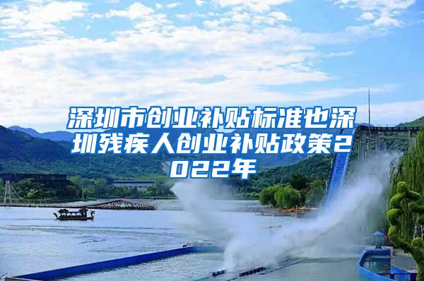 深圳市创业补贴标准也深圳残疾人创业补贴政策2022年