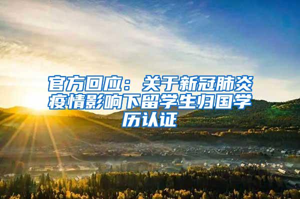官方回应：关于新冠肺炎疫情影响下留学生归国学历认证