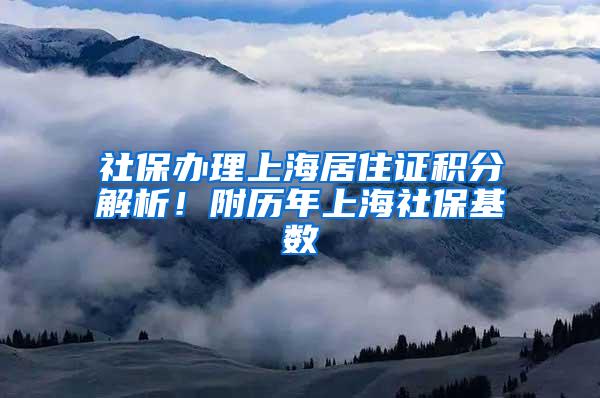 社保办理上海居住证积分解析！附历年上海社保基数