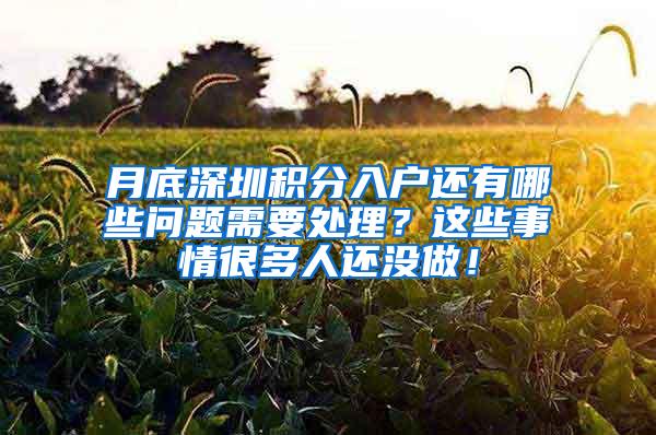 月底深圳积分入户还有哪些问题需要处理？这些事情很多人还没做！