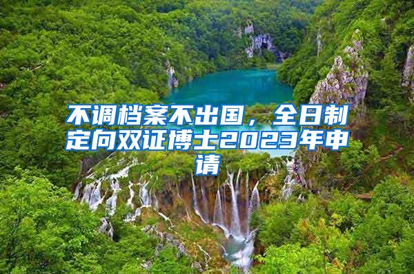 不调档案不出国，全日制定向双证博士2023年申请