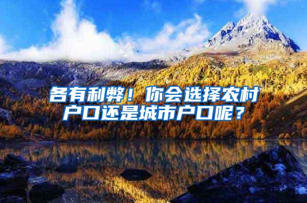 各有利弊！你会选择农村户口还是城市户口呢？