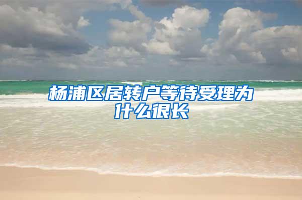 杨浦区居转户等待受理为什么很长