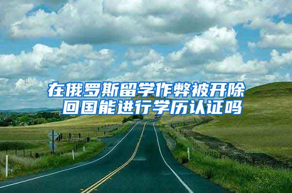 在俄罗斯留学作弊被开除 回国能进行学历认证吗