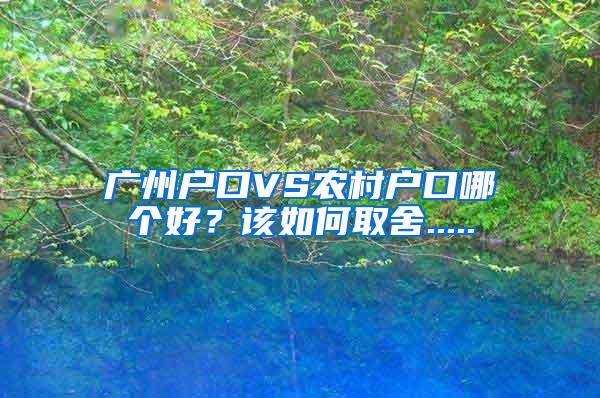 广州户口VS农村户口哪个好？该如何取舍.....