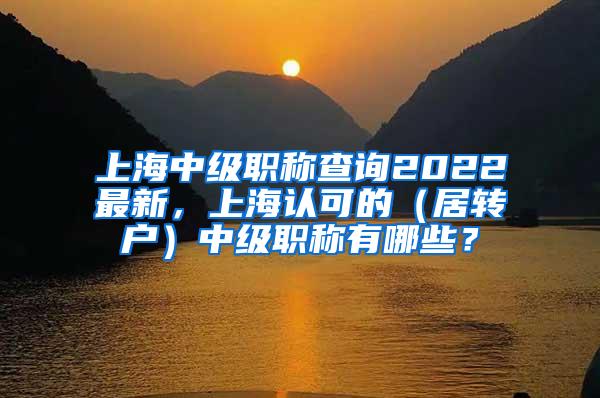 上海中级职称查询2022最新，上海认可的（居转户）中级职称有哪些？