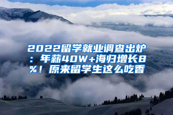 2022留学就业调查出炉：年薪40W+海归增长8%！原来留学生这么吃香