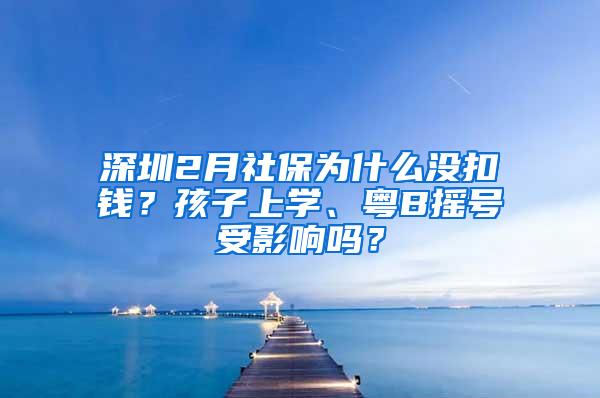 深圳2月社保为什么没扣钱？孩子上学、粤B摇号受影响吗？
