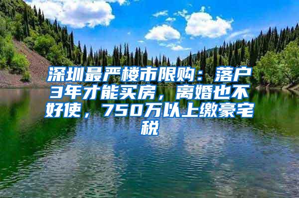 深圳最严楼市限购：落户3年才能买房，离婚也不好使，750万以上缴豪宅税