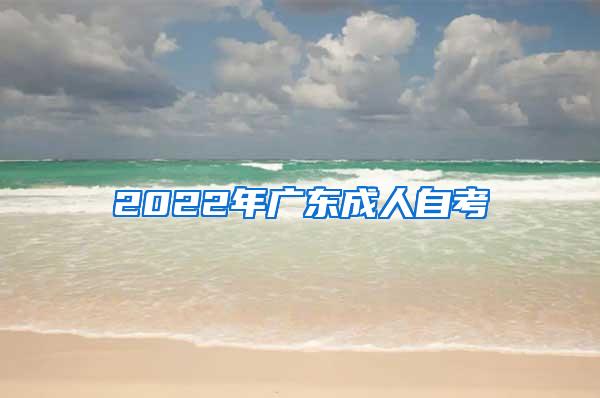 2022年广东成人自考