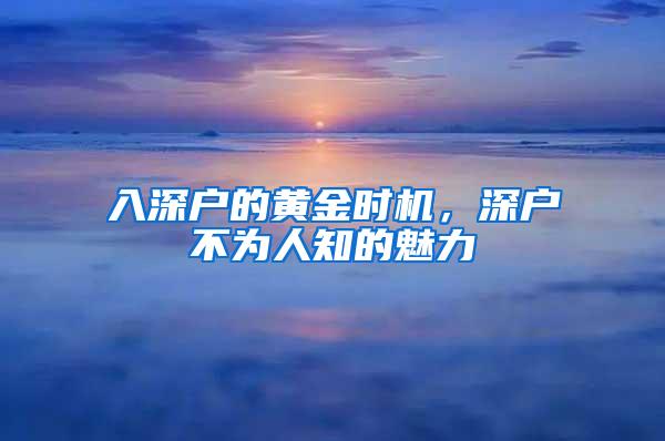 入深户的黄金时机，深户不为人知的魅力