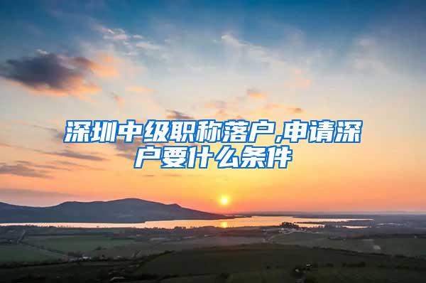 深圳中级职称落户,申请深户要什么条件