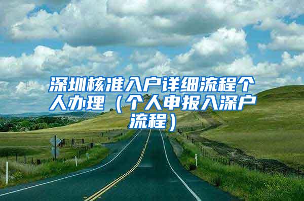 深圳核准入户详细流程个人办理（个人申报入深户流程）