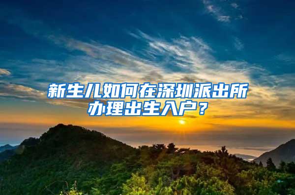 新生儿如何在深圳派出所办理出生入户？