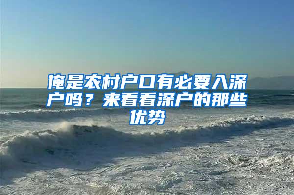 俺是农村户口有必要入深户吗？来看看深户的那些优势