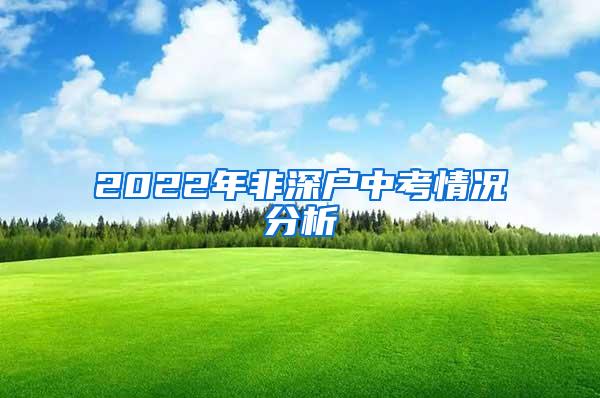 2022年非深户中考情况分析