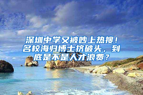 深圳中学又被吵上热搜！名校海归博士挤破头，到底是不是人才浪费？