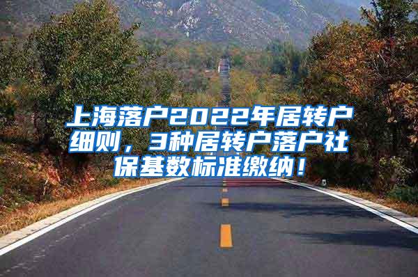 上海落户2022年居转户细则，3种居转户落户社保基数标准缴纳！