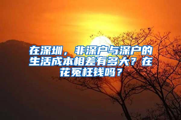 在深圳，非深户与深户的生活成本相差有多大？在花冤枉钱吗？