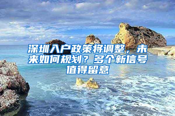 深圳入户政策将调整，未来如何规划？多个新信号值得留意