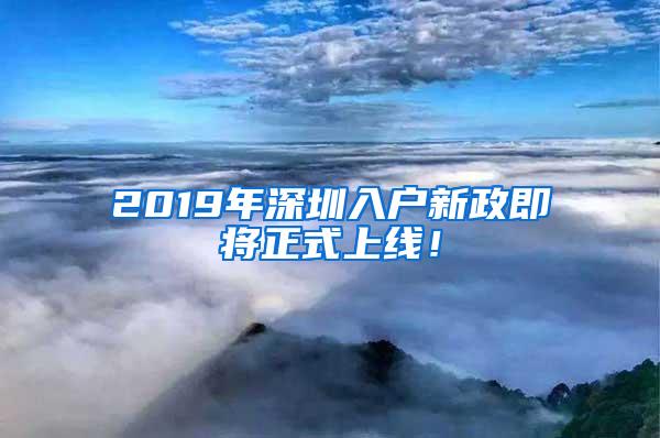 2019年深圳入户新政即将正式上线！
