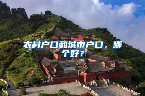 农村户口和城市户口，哪个好？