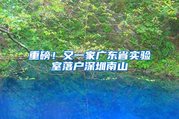 重磅！又一家广东省实验室落户深圳南山