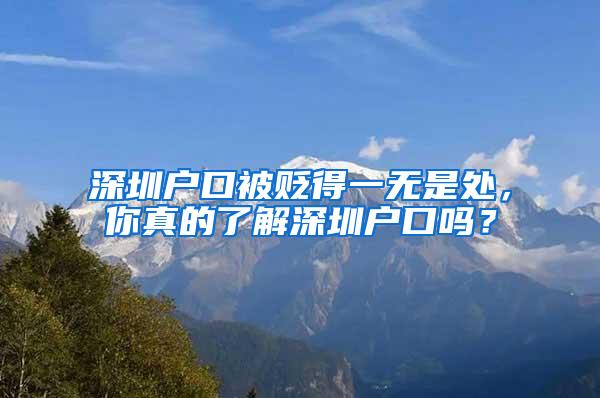 深圳户口被贬得一无是处，你真的了解深圳户口吗？