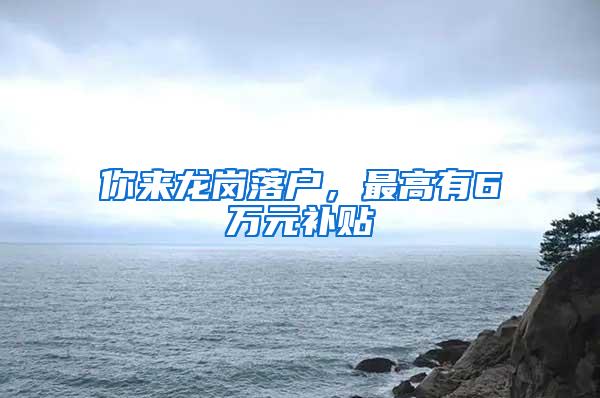 你来龙岗落户，最高有6万元补贴