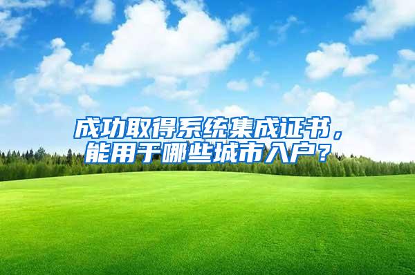 成功取得系统集成证书，能用于哪些城市入户？